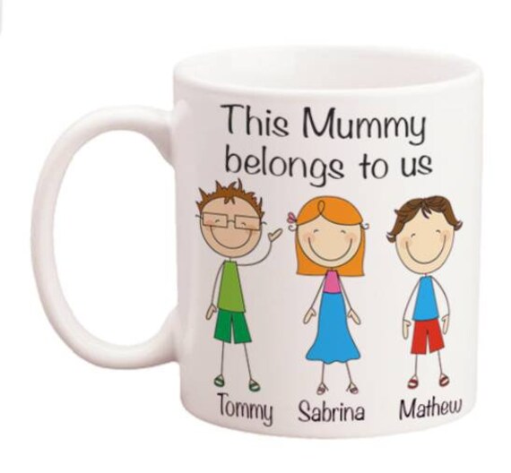 PERSONALISED MUMMY DADDY NANNY GRANDA CUTE MUG COASTER BIRTHDAY FATHERS DAY GIFT