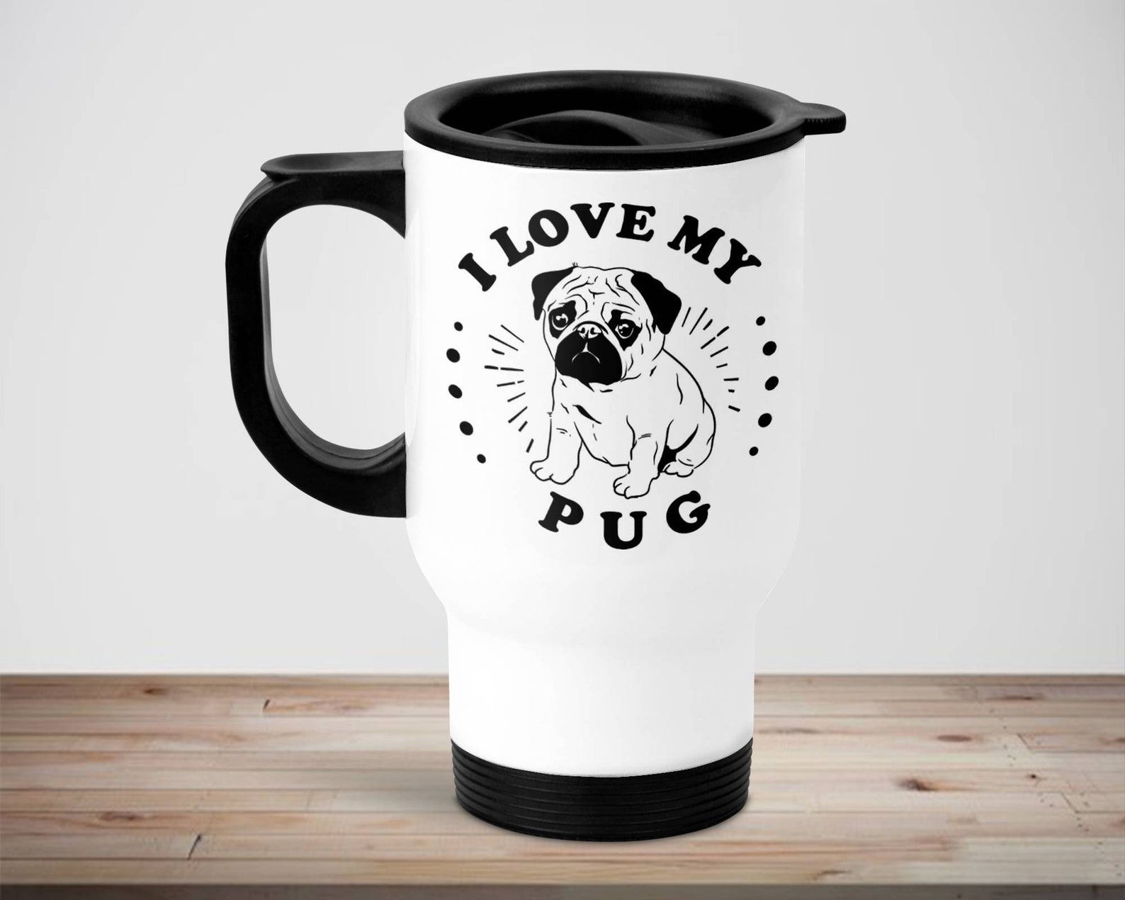 pug travel mug