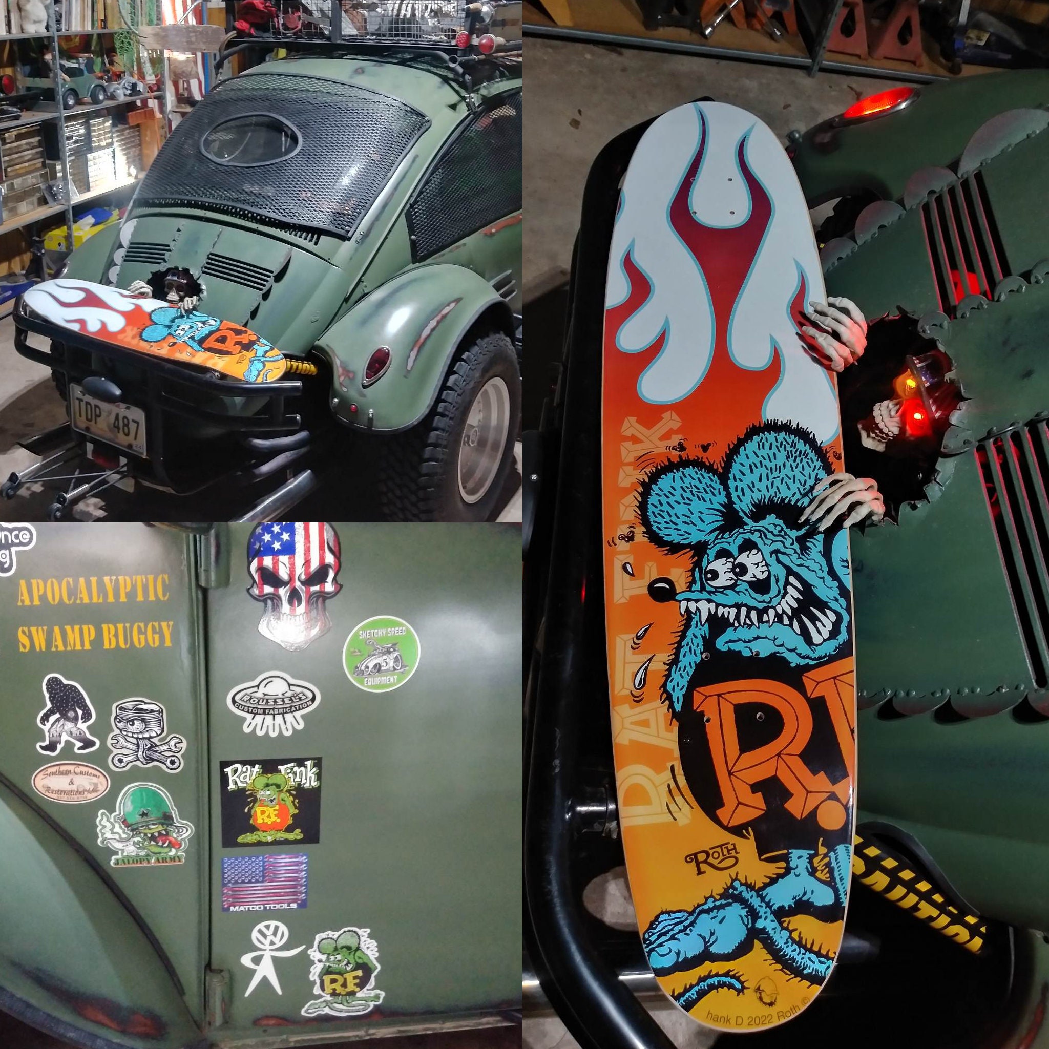 Hot Rod Fink - Custom Rat Fink Longboard Skateboard - Etsy
