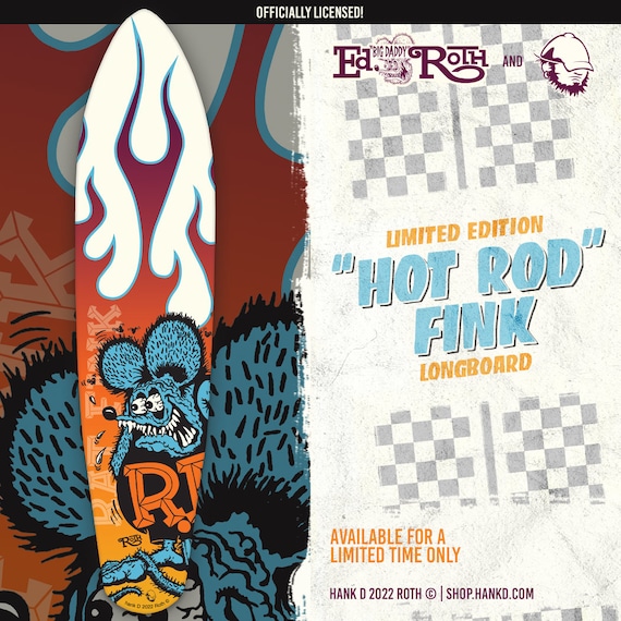 Hot Rod Fink - Custom Rat Fink Longboard Skateboard - Etsy