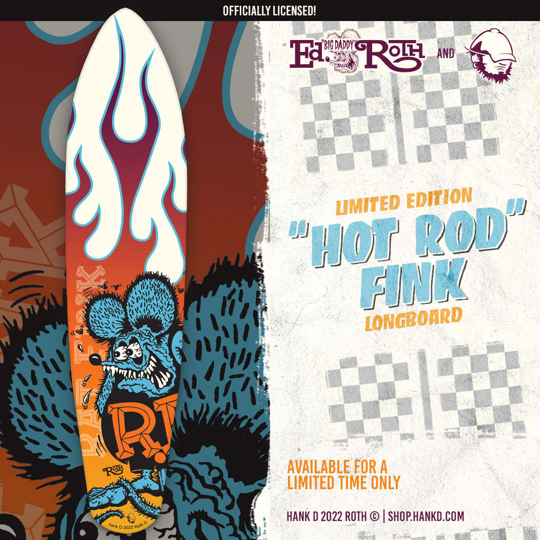 Hot Rod Fink - Custom Rat Fink Longboard Skateboard - Etsy