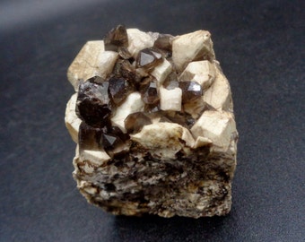 Smokey Quartz, Microcline from Middle Moat Mountain locality, New Hampshire, USA