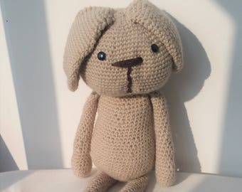 Stuffed toy rabbit wool hand made crochet