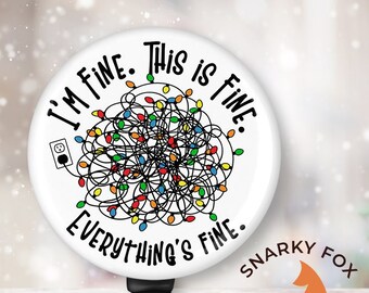 This is Fine Christmas Retractable Badge Reel