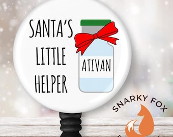 Santa&#39;s Little Helper Ativan Retractable Badge Reel