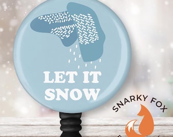 Let It Snow Dry Feet Flakes Retractable Badge Reel