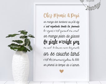 Grandma & Papi's” poster - interior decoration