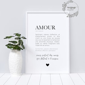 Amour définition • Affiche Amour • Affiche à offrir