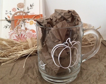 Autumn Pack • Pumpkin tea mug, autumn stickers, flower card, tea bag