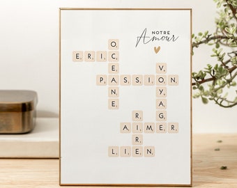 Personalized Scrabble Couple Poster - Christmas Gift Idea