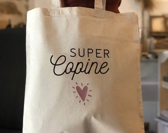 “super girlfriend” cotton tote bag • Shopping bag