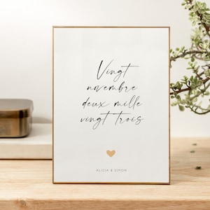Póster de pareja personalizado "Fecha Clave" • regalo de boda • Póster de amor de San Valentín