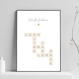 Personalized Scrabble family poster • Family first names