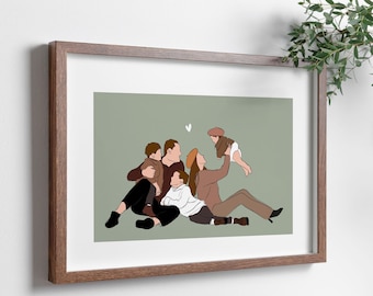 Family illustration portrait to personalize • illustration from photo