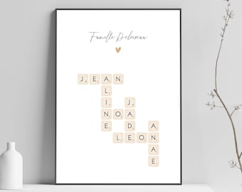 Personalized Scrabble Family Poster • Family Names