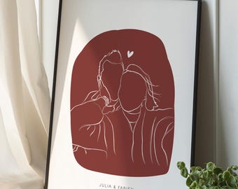 personalized family portrait • personalized portrait illustration