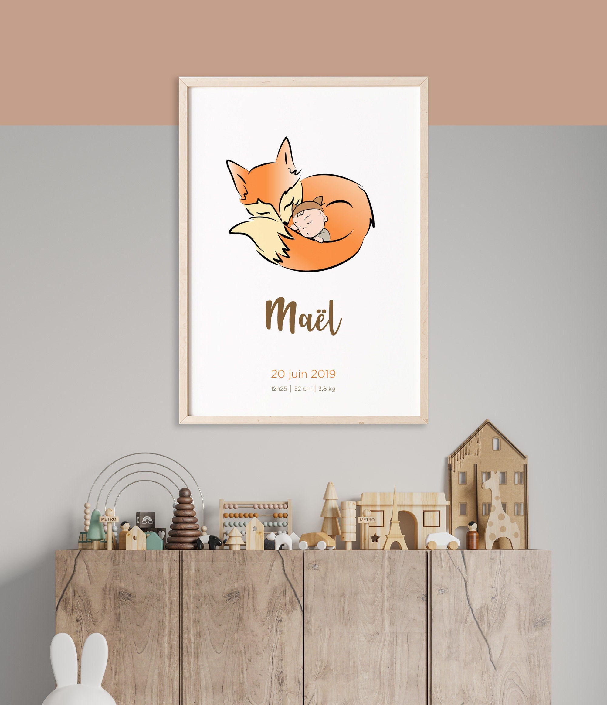 Affiche Prénom Renard à Personnaliser Décoration Chambre Enfant Affiche Enfant