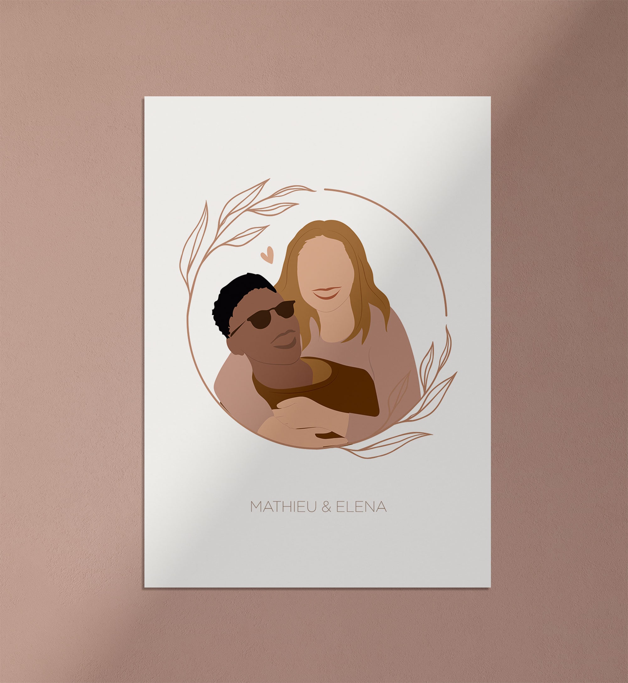 Portrait Couple à Personnaliser Illustration Personnalisée Portrait