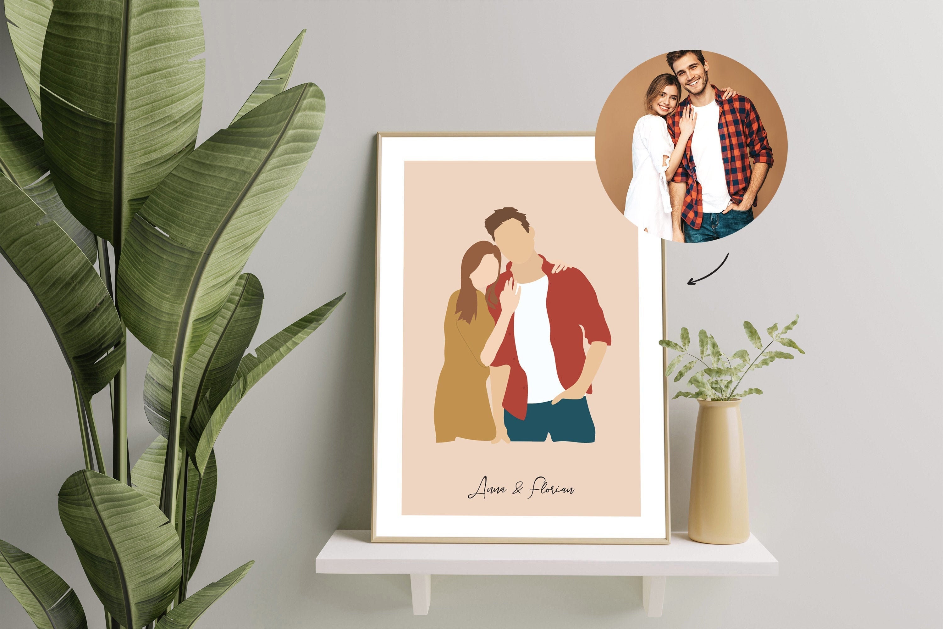 Affiche Famille Personnalisé A Partir D'une Photo Portrait affiche famille à personnaliser • illustration personnalisée