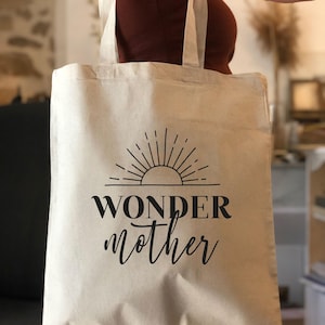 Tote bag “Wonder mother” • Sac shopping réutilisable 100% coton Wonder mother