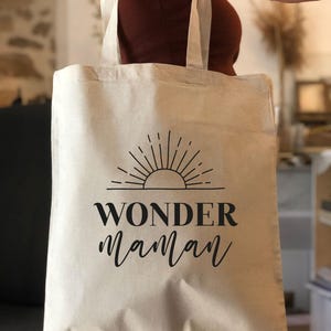 Tote bag “Wonder mother” • Sac shopping réutilisable 100% coton Wonder maman
