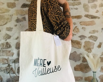 Tote bag "Mère Veilleuse" • Sac shopping maman • cadeau maman réutilisable
