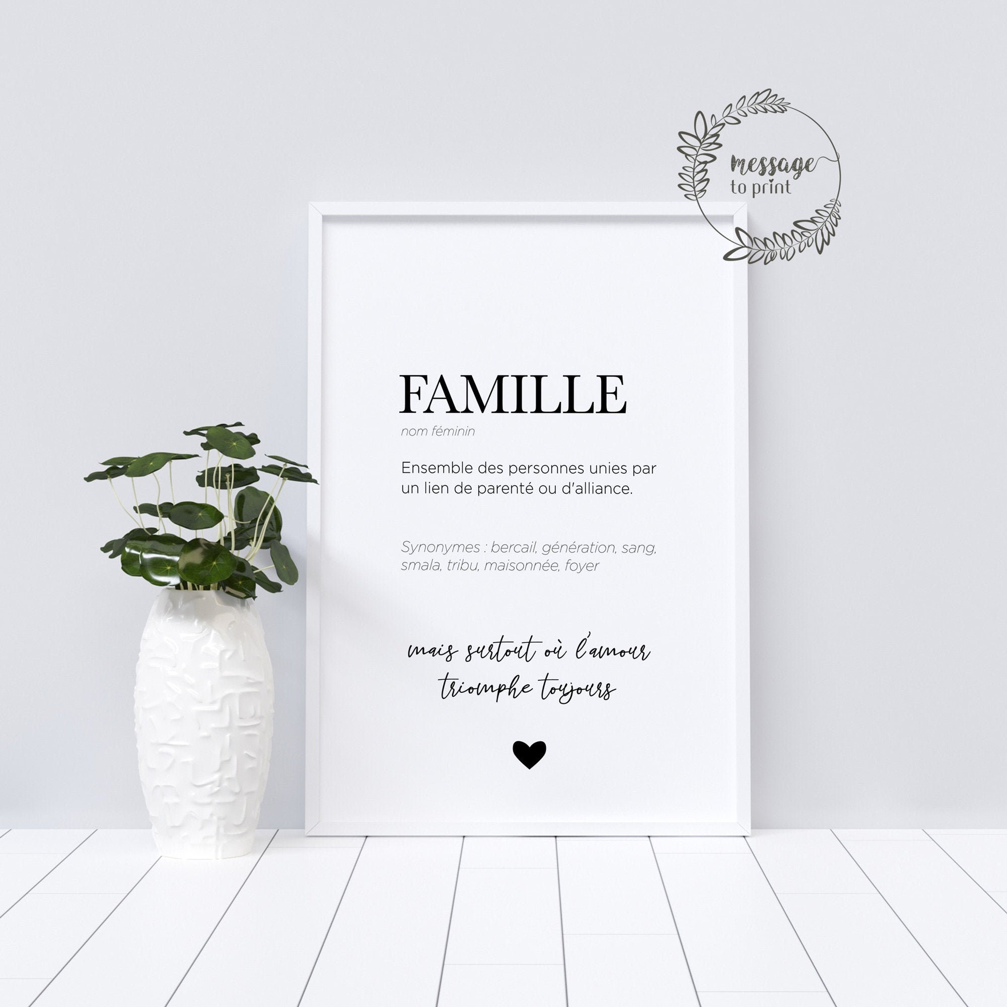 Famille Définition Affiche Famille à Offrir
