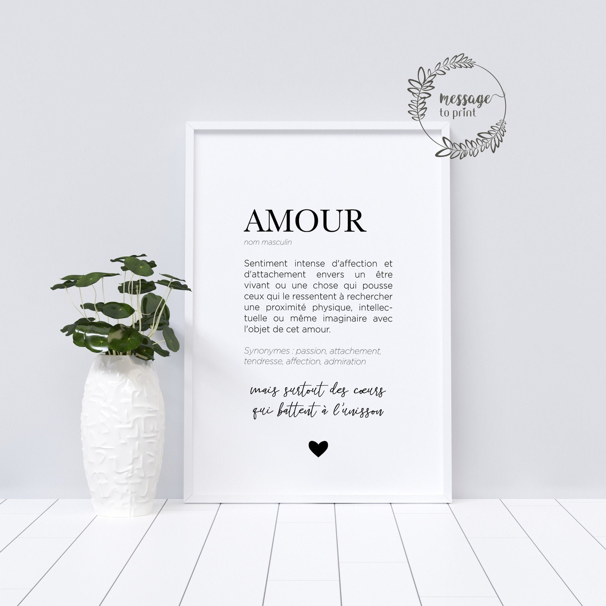 Amour Définition Affiche Amour à Offrir