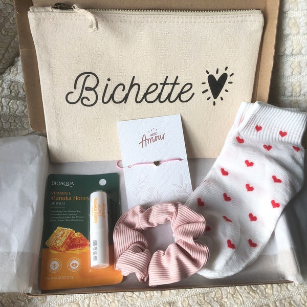 Box coffret cadeau Pochette trousse "Princesse" "Bichette" "Mamie"