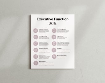 Executive Function Skills Education Teacher Inspirational Graphic Design Office Art Wall Decor Printable Instant Digital Download