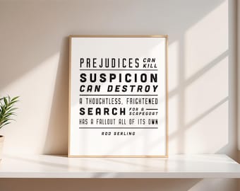 Rod Serling Twilight Zone Monsters Are Due On Maple Street Typography Design Wall Decor Printable Instant Digital Download