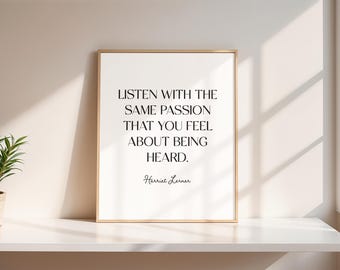 Emotional Therapy Counseling Conflict Resolution Listen Passion Feel Heard Inspirational Quote Typography Printable Instant Digital Download