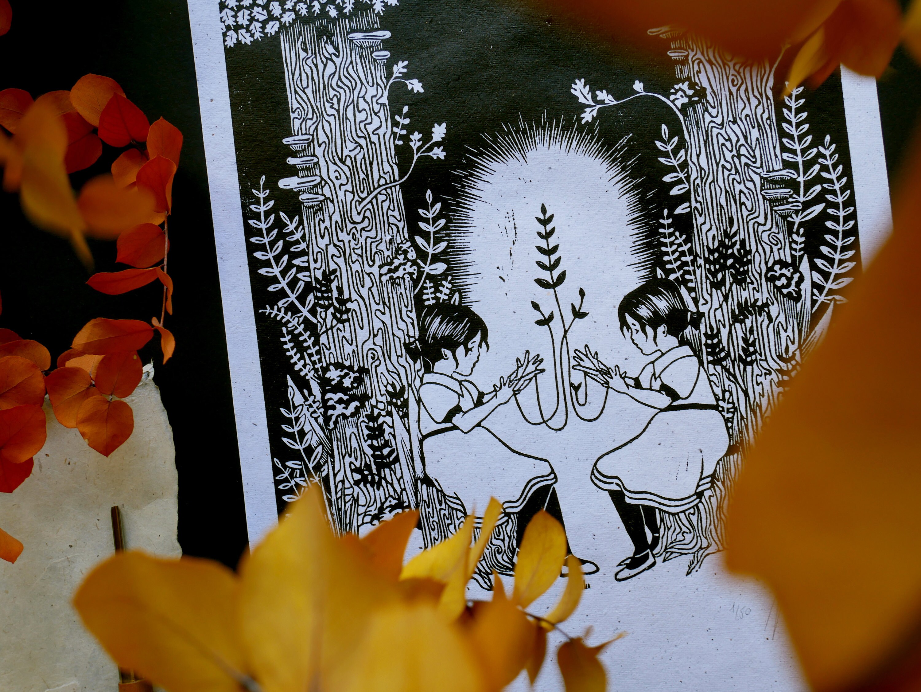 Pachamama's Children - Linocut Print Limited Edition - Poetic Botanical ...