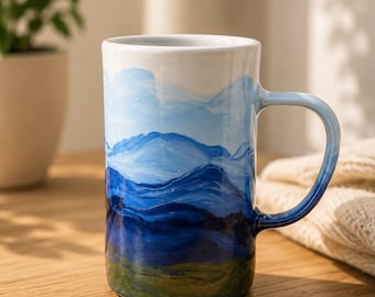 Mountain Glass Coffee Mug | Blue Ridge Mountain Inspired | Nature Gift | Functional Art