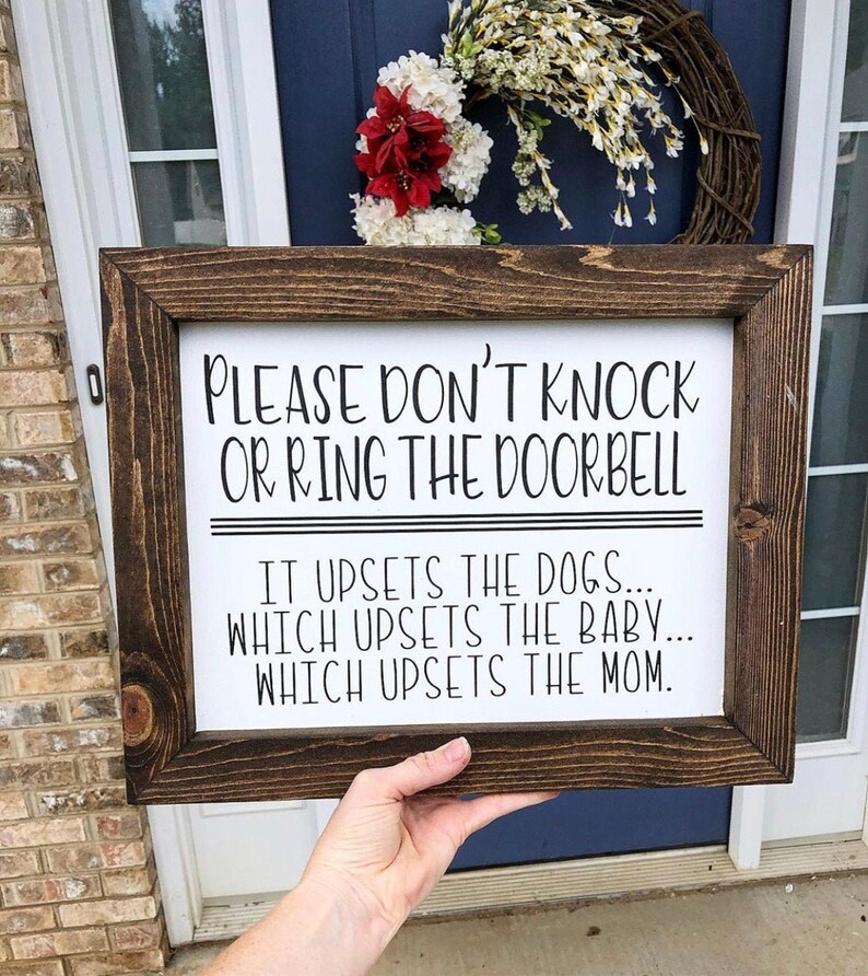 Please don't knock or ring the doorbell Don't ring | Etsy