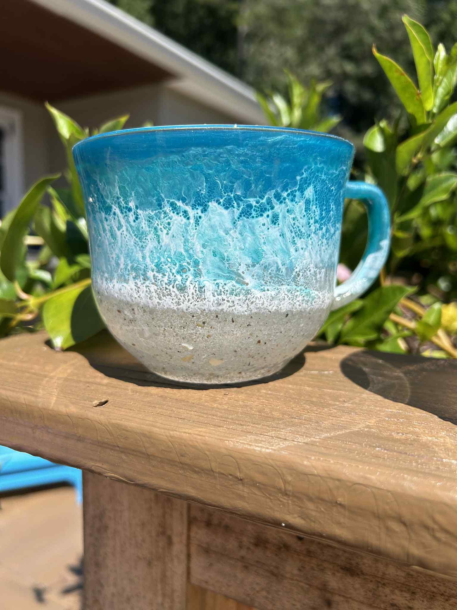 Beach Inspired Glass Coffee Mug With Real Sand | Coastal Iced Latte Cup |  Ocean Lover Gift | Beach House Decor | Functional Art - Etsy