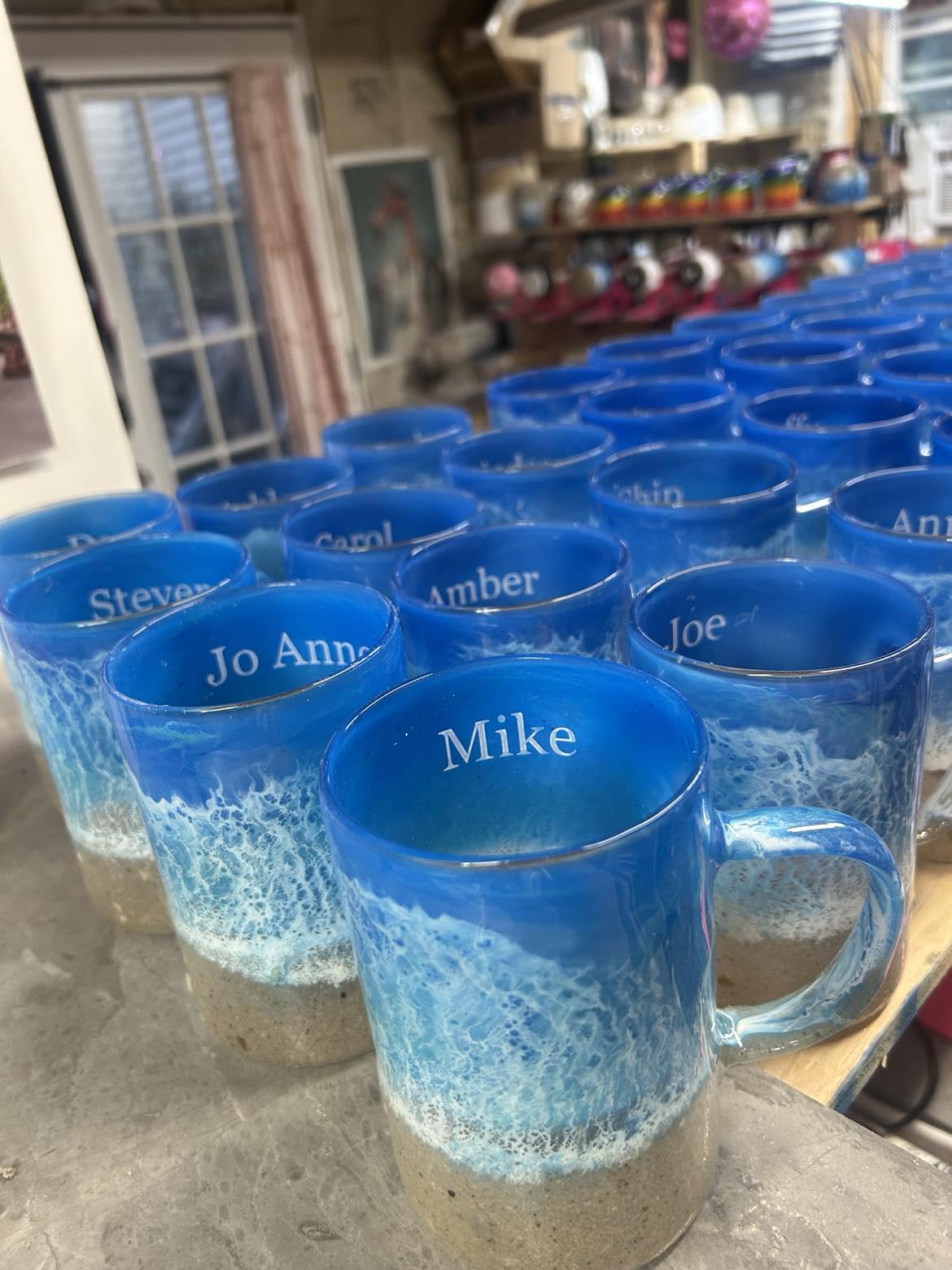 Large 20 Oz Coffee Mug, Blue Beach Mug, Coastal Decor, - Etsy