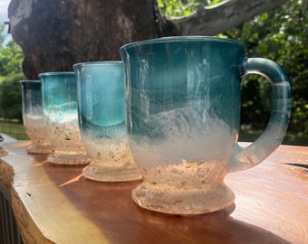 Tazza da caffè ispirata alla spiaggia, tazza da caffè grande, tazza da caffè piccola, bicchiere da vino, tazza da caffè, vetreria fresca, tazza da caffè unica, tazza da vino senza stelo