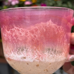 PINK/ORANGE Beach Inspired Coffee Mug Hand poured Resin Art Wine Glass Personalized glass coffee mug glassware stemless glass image 10