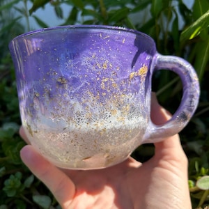 Purple Beach Inspired Coffee Mug, large coffee cup, small coffee mug, wine glass, coffee cup, cool glassware, unique coffee mug