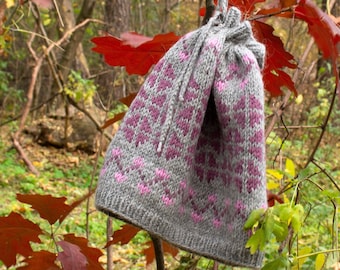 Knit fair isle cowl scarf Women's knit ponytail hat beanie Jacquard snood Knit scarf cowl Fair isle neck warmer scarf cowl Knit neck warmer
