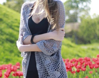 PATTERN Crochet lace seamless Shrug Cocoon Cardigan PDF * CHART and basic instructions in English * charts are not interpreted in words!