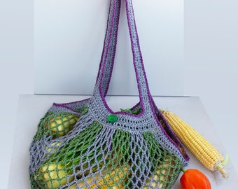 Crochet eco friendly net bag Foldable mesh tote bag Eco market bag Crochet net bag Beach mesh bag Shopping bag Shoulder tote bag Eco style