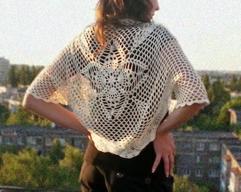Pineapple mesh Bolero Shrug PATTERN, Crochet Bolero PDF - HQ Chart, schematic and basic instructions, charts are not interpreted in words