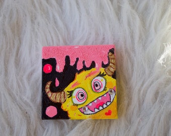 acrylic monster painting miniature canvas