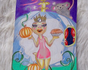 cinderella princess bakes cinder pie original drawing