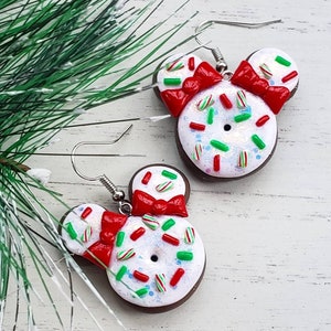 Candy Cane Confection Donut Earrings!