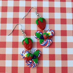 Summer Berry Candy Swirl Earrings