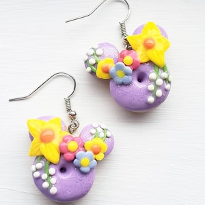 Floral Fairytale Dream Donut Earrings HYPOALLERGENIC image 1