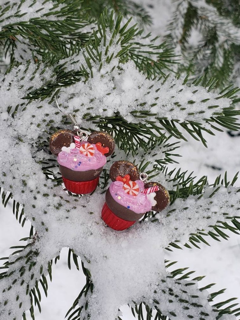 Peppermint Princess Cupcake Earrings image 2